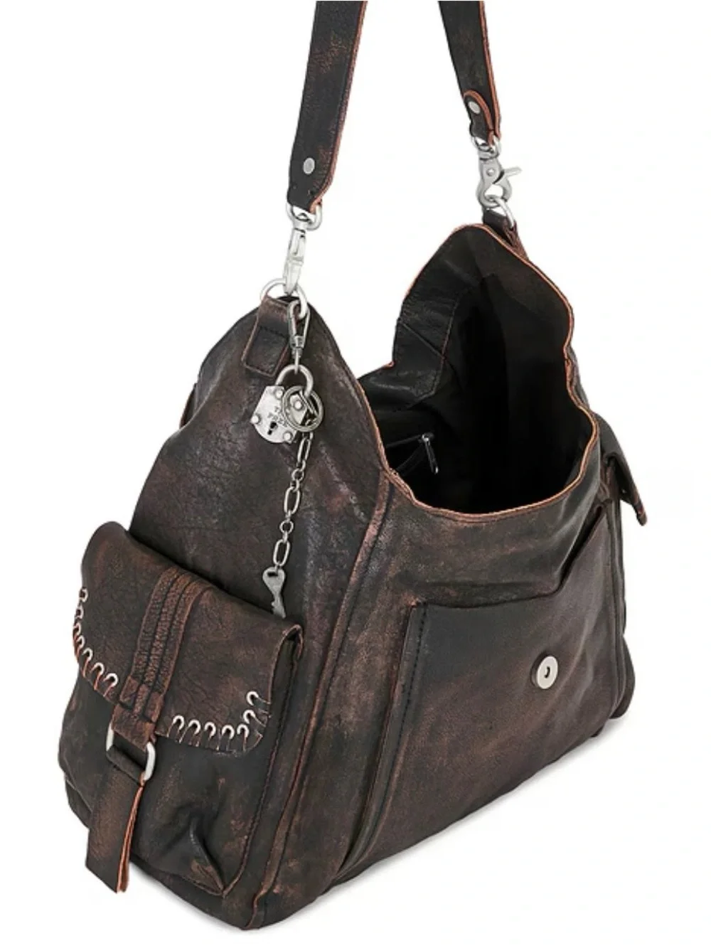 We The Free Baby Leigh Distressed Tote - Aged Graphite - Picture 4 of 11